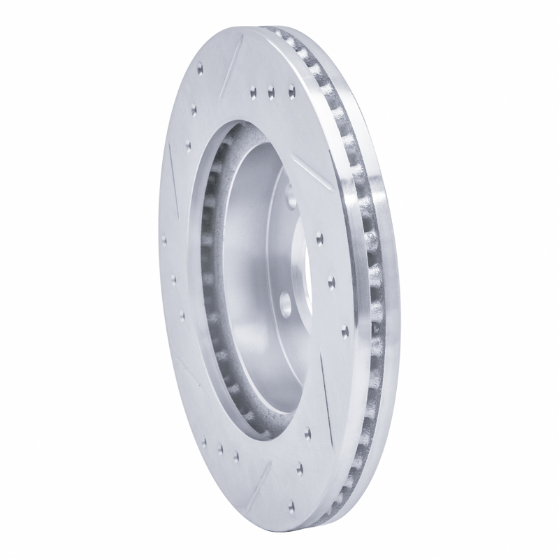 Chrysler LHS Brake Rotor (1) - Front Right - R1 Concepts - Drilled & Slotted - Silver - `98-`00